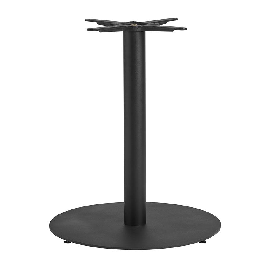 Boston sleek large black metal round dining table base.