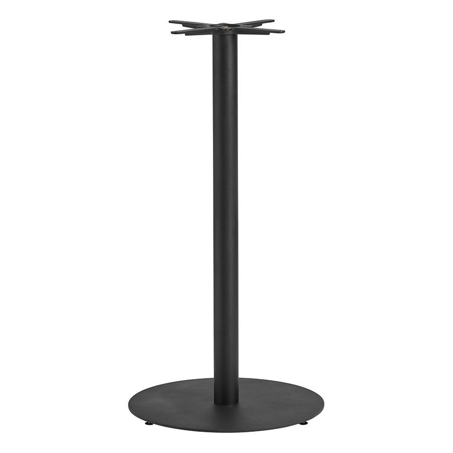 Boston sleek black metal round bar table base.