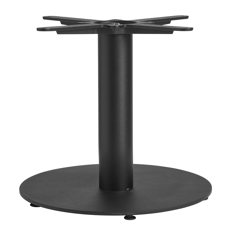 Boston sleek black small round coffee table base.