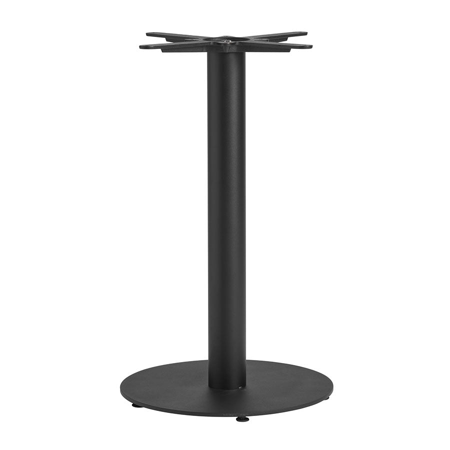 Boston sleek black metal small round dining table base.