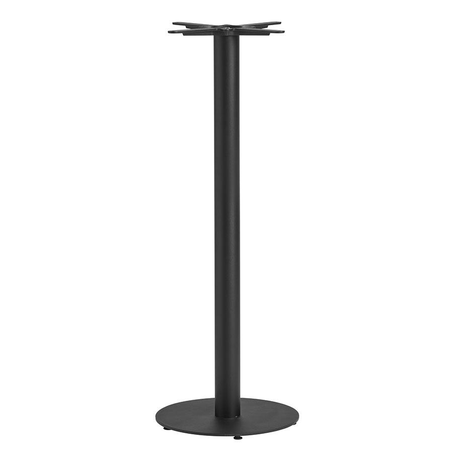 Boston sleek black metal round bar table base.