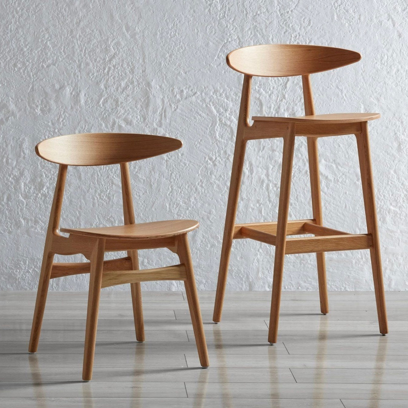 Carcher side chair and Carcher bar stool collection image.