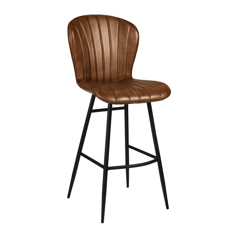 Lars bar stool in pecan brown leather.