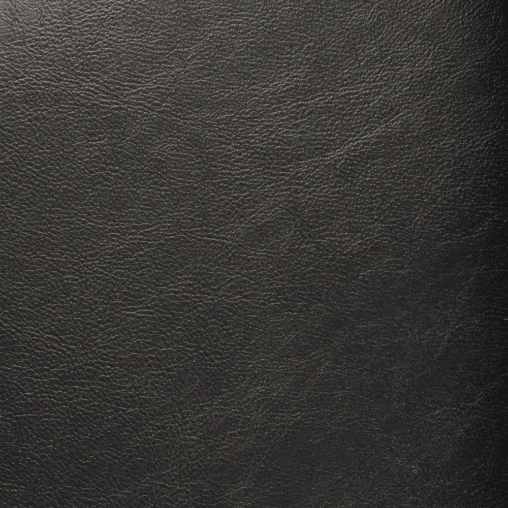 Close up of Relish side chair black faux leather seat pad.